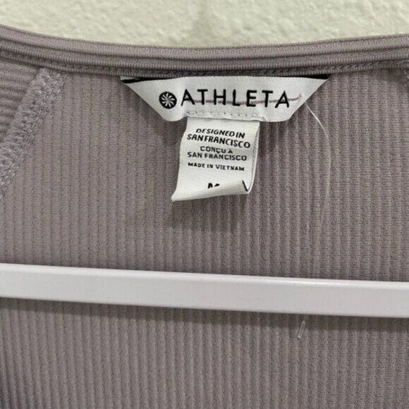 Athleta Ribbed Athleisure Midi Dress Preppy Errands Pastel Tennis Prep Stretch - Picture 5 of 8